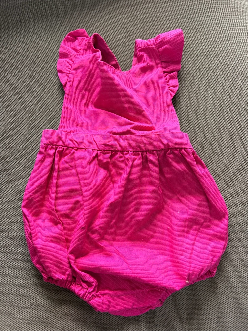 Jacadi Hot Pink Ruffle-Strap Bubble Romper